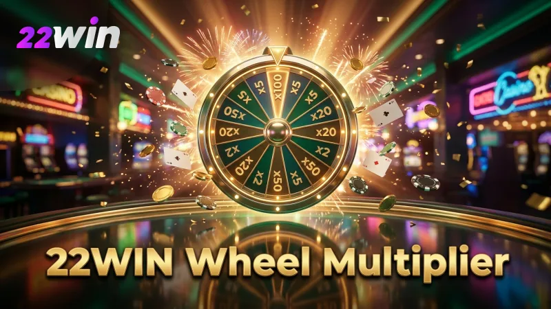 Spinning the multiplier wheel boosts your winnings significantly on 22WIN.